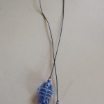 blue fish glass bead bookmark
